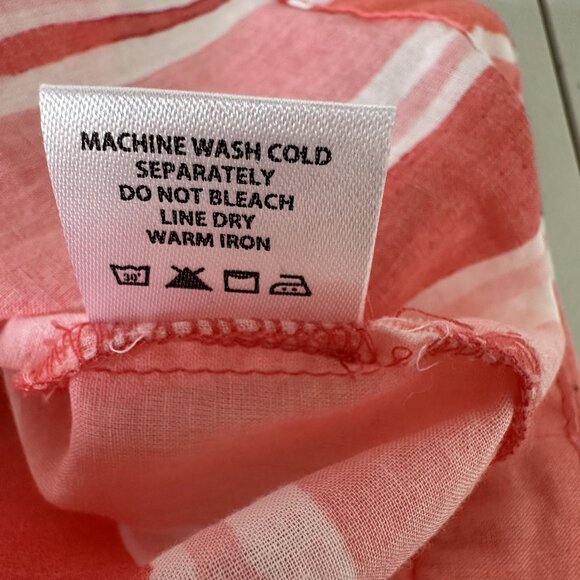 Tuckernuck Cassis Sunrise Stripes Top XL Pink Gauzy Peasant - Picture 11 of 12